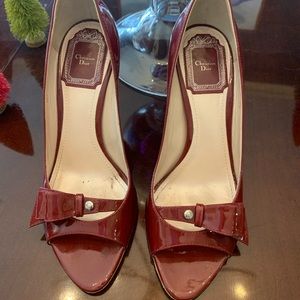 Christian Dior red heels with bow
